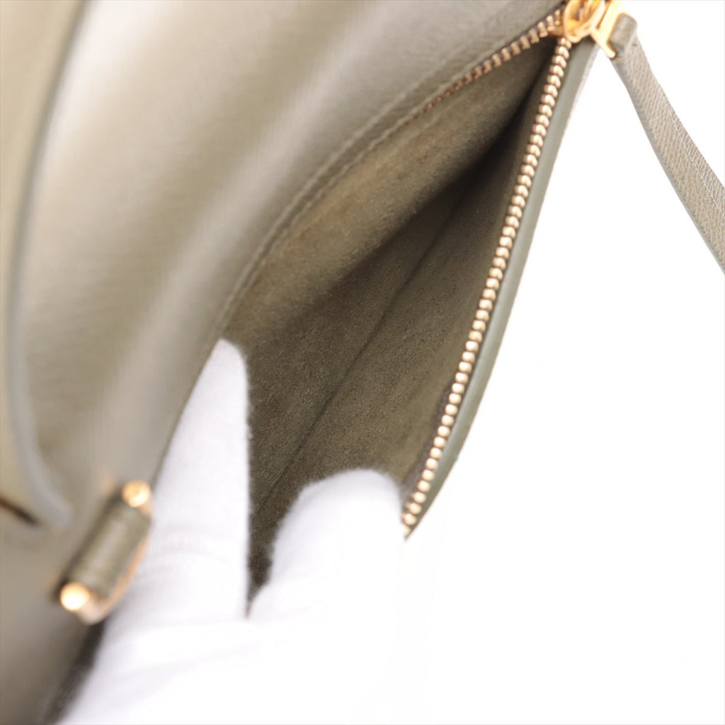 Second hand Céline Belt Bag Micro Grained Calfskin Leather 3 - Ways Tote Bag Military Green - Tabita Bags