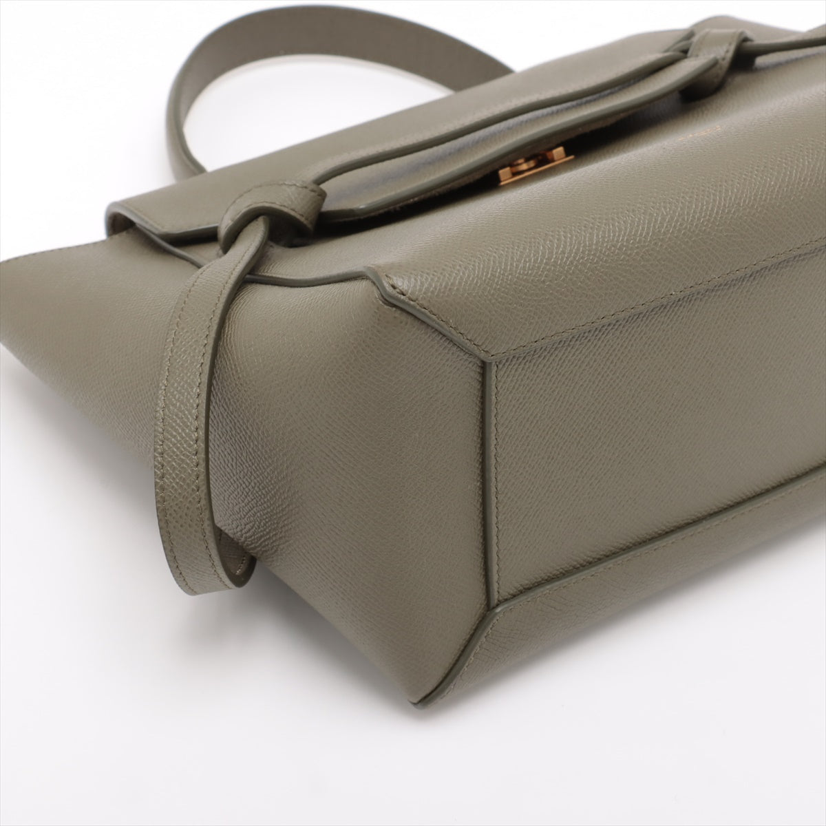 Second hand Céline Belt Bag Micro Grained Calfskin Leather 3 - Ways Tote Bag Military Green - Tabita Bags