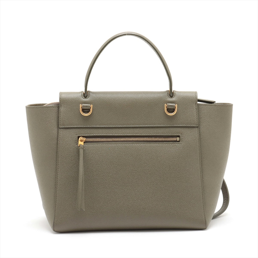 Second hand Céline Belt Bag Micro Grained Calfskin Leather 3 - Ways Tote Bag Military Green - Tabita Bags