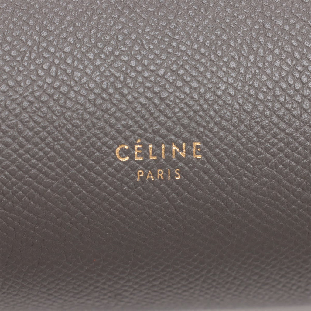 Second hand Céline Belt Bag Mini Grained Calfskin Leather 3 - Ways Tote Handbag Grey - Tabita Bags