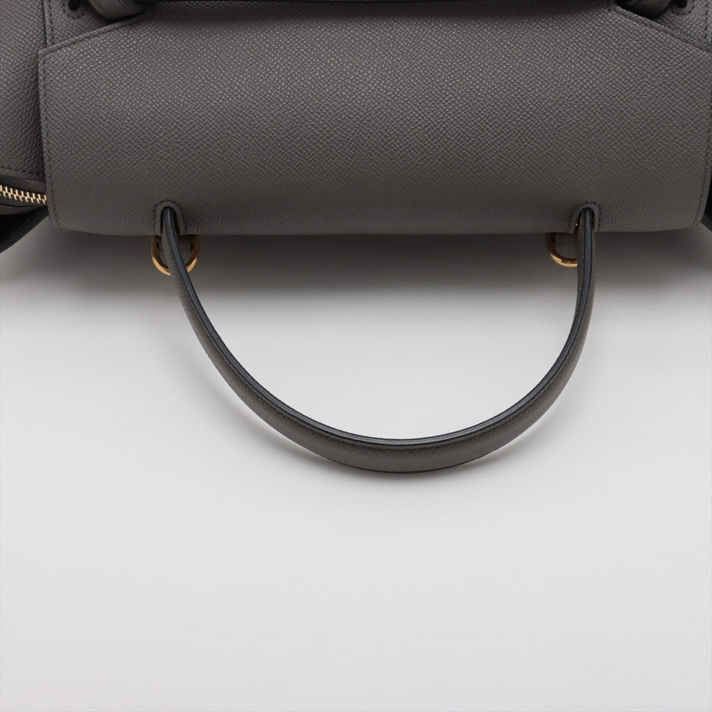 Second hand Céline Belt Bag Mini Grained Calfskin Leather 3 - Ways Tote Handbag Grey - Tabita Bags