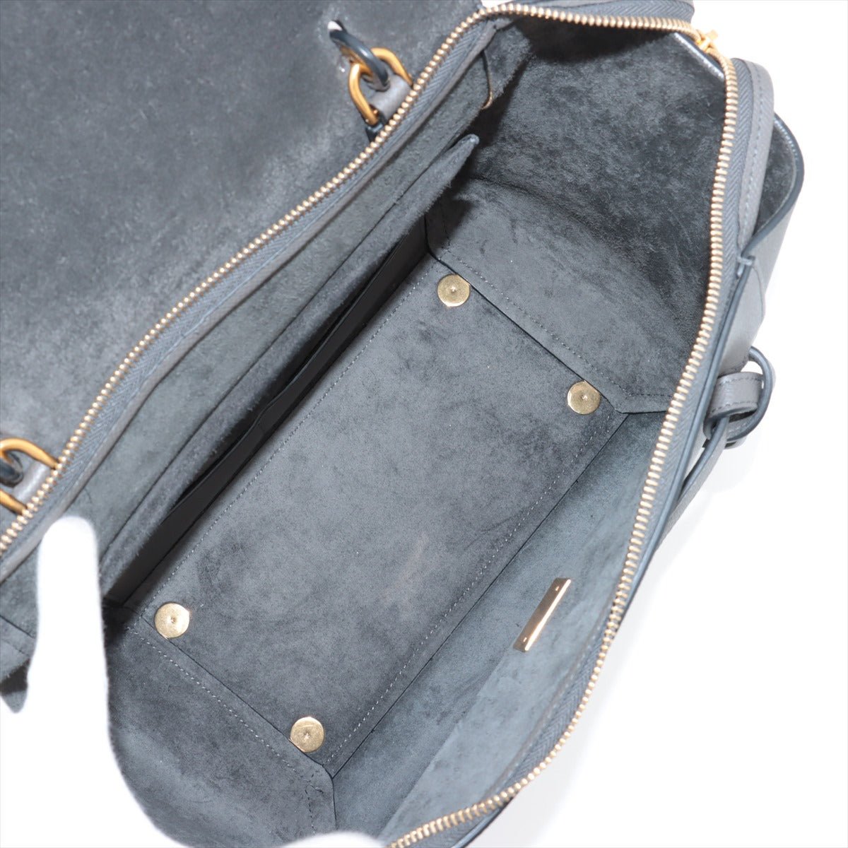Second hand Céline Belt Bag Mini Grained Calfskin Leather 3 - Ways Tote Handbag Grey - Tabita Bags
