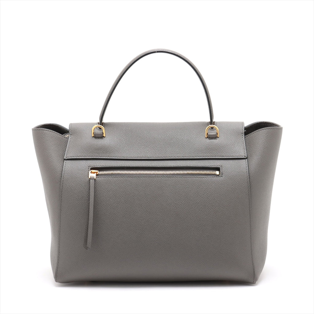 Second hand Céline Belt Bag Mini Grained Calfskin Leather 3 - Ways Tote Handbag Grey - Tabita Bags