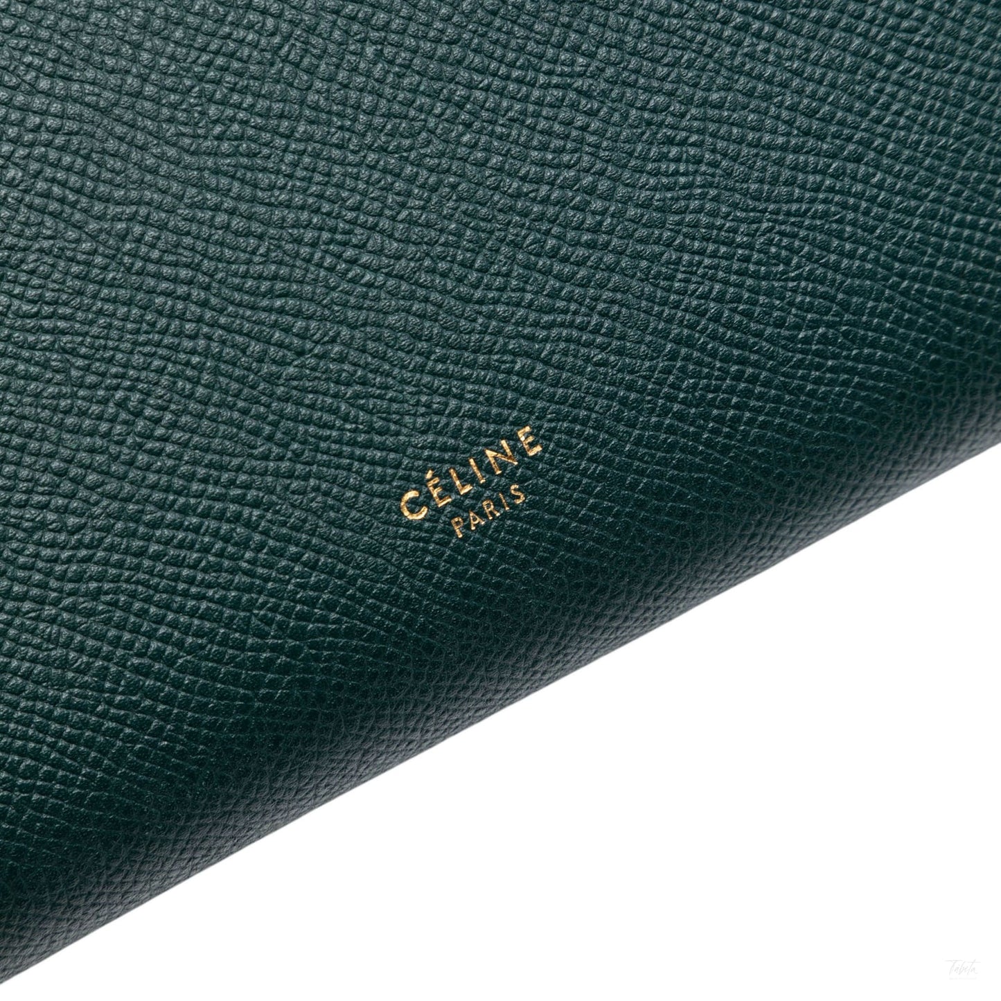 Second hand Céline Belt Bag Mini Grained Calfskin Leather Tote Handbag Green - Tabita Bags