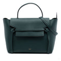 Second hand Céline Belt Bag Mini Grained Calfskin Leather Tote Handbag Green - Tabita Bags