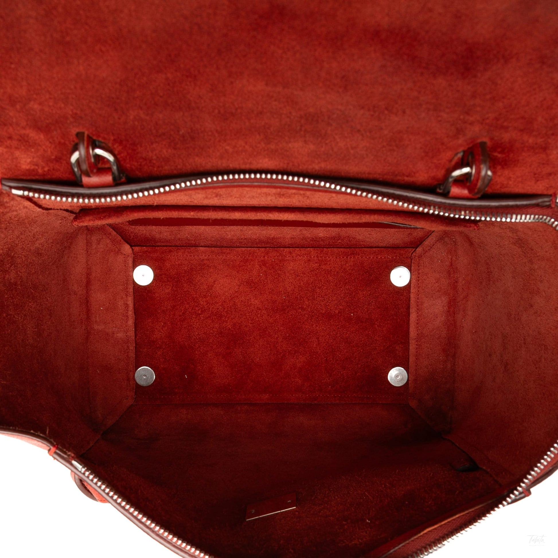 Second hand Céline Belt Bag Mini Grained Calfskin Leather Tote Handbag Red - Tabita Bags