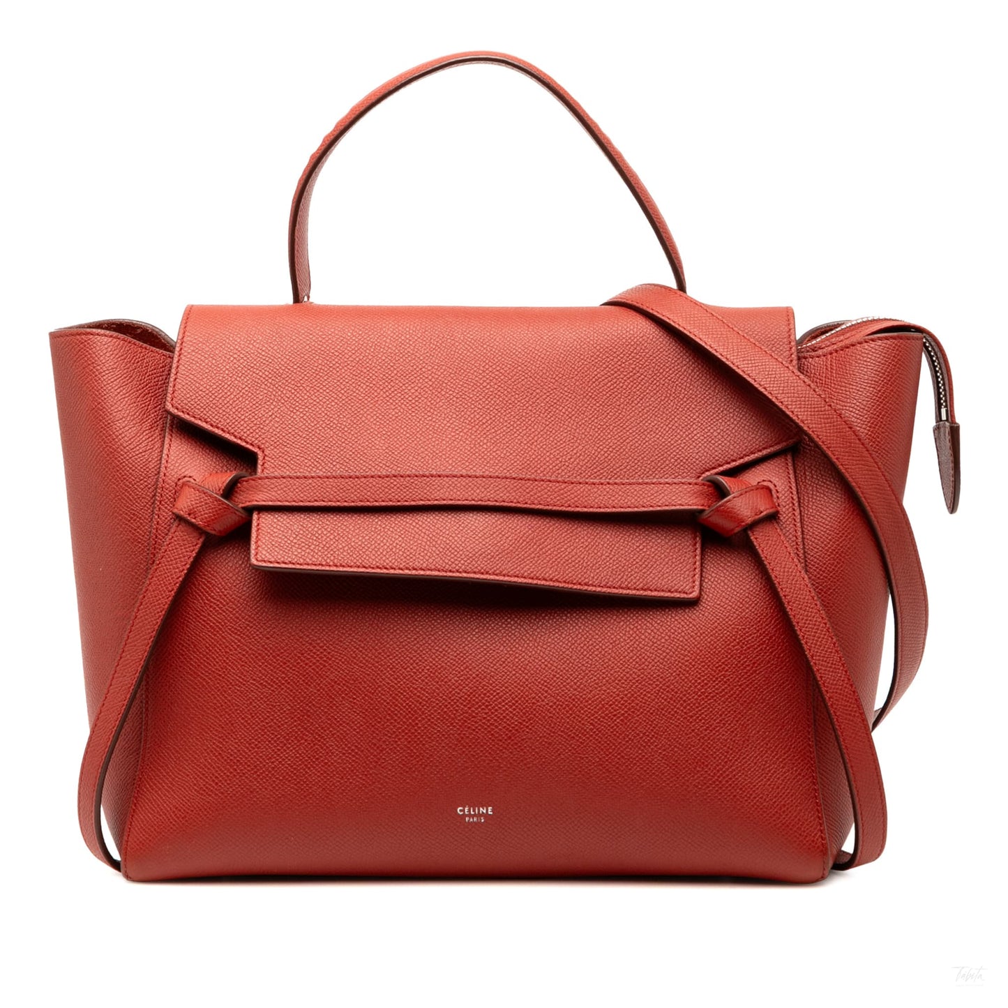 Second hand Céline Belt Bag Mini Grained Calfskin Leather Tote Handbag Red - Tabita Bags