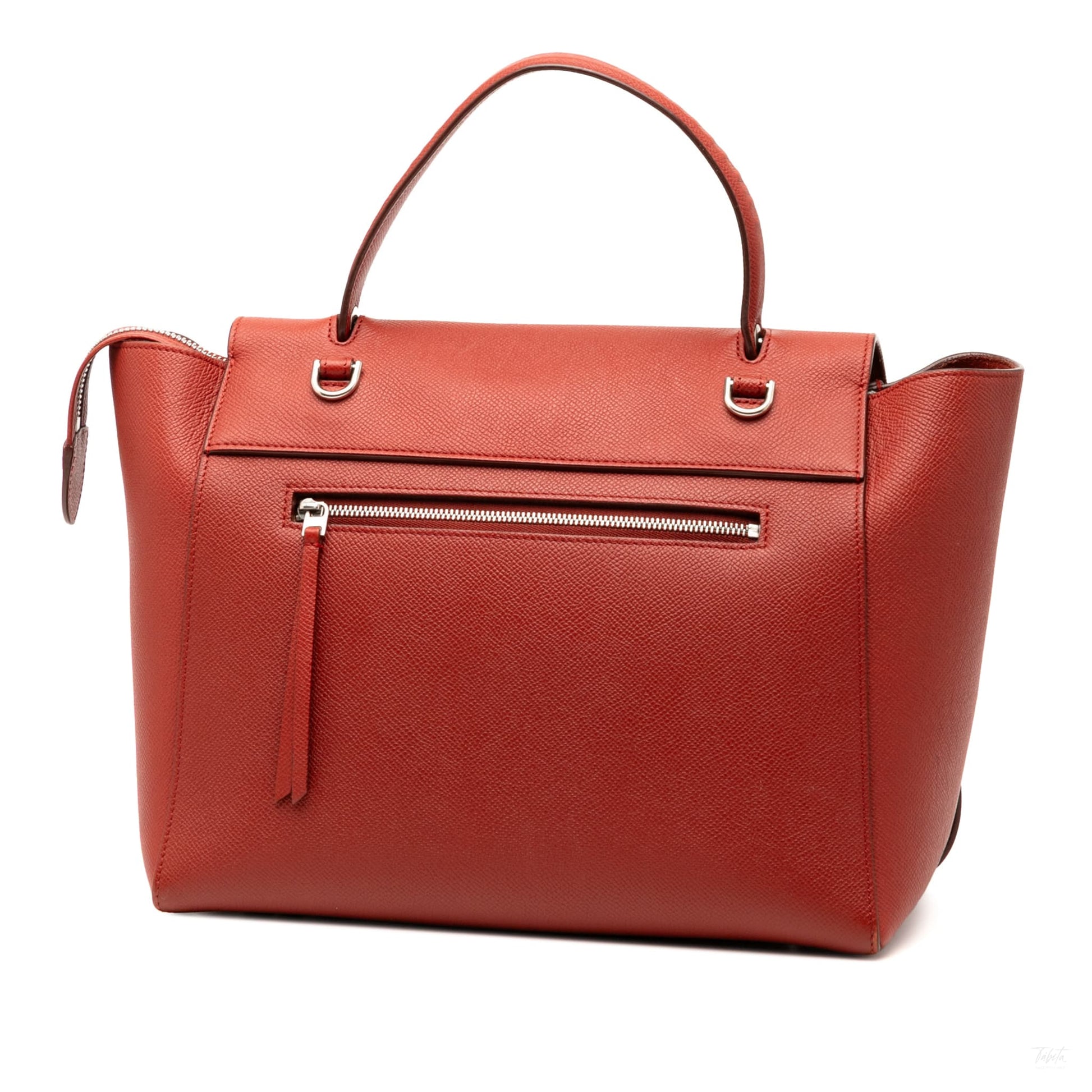Second hand Céline Belt Bag Mini Grained Calfskin Leather Tote Handbag Red - Tabita Bags