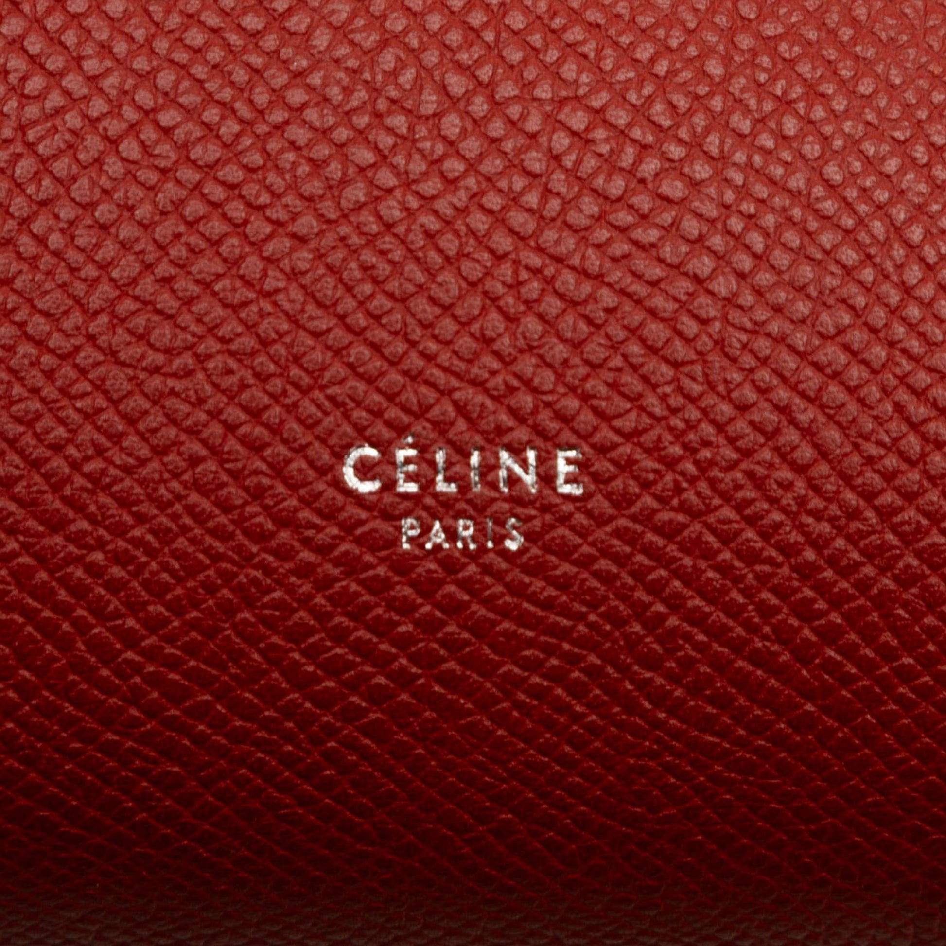 Second hand Céline Belt Bag Mini Grained Calfskin Leather Tote Handbag Red - Tabita Bags