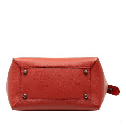 Second hand Céline Belt Bag Mini Grained Calfskin Leather Tote Handbag Red - Tabita Bags