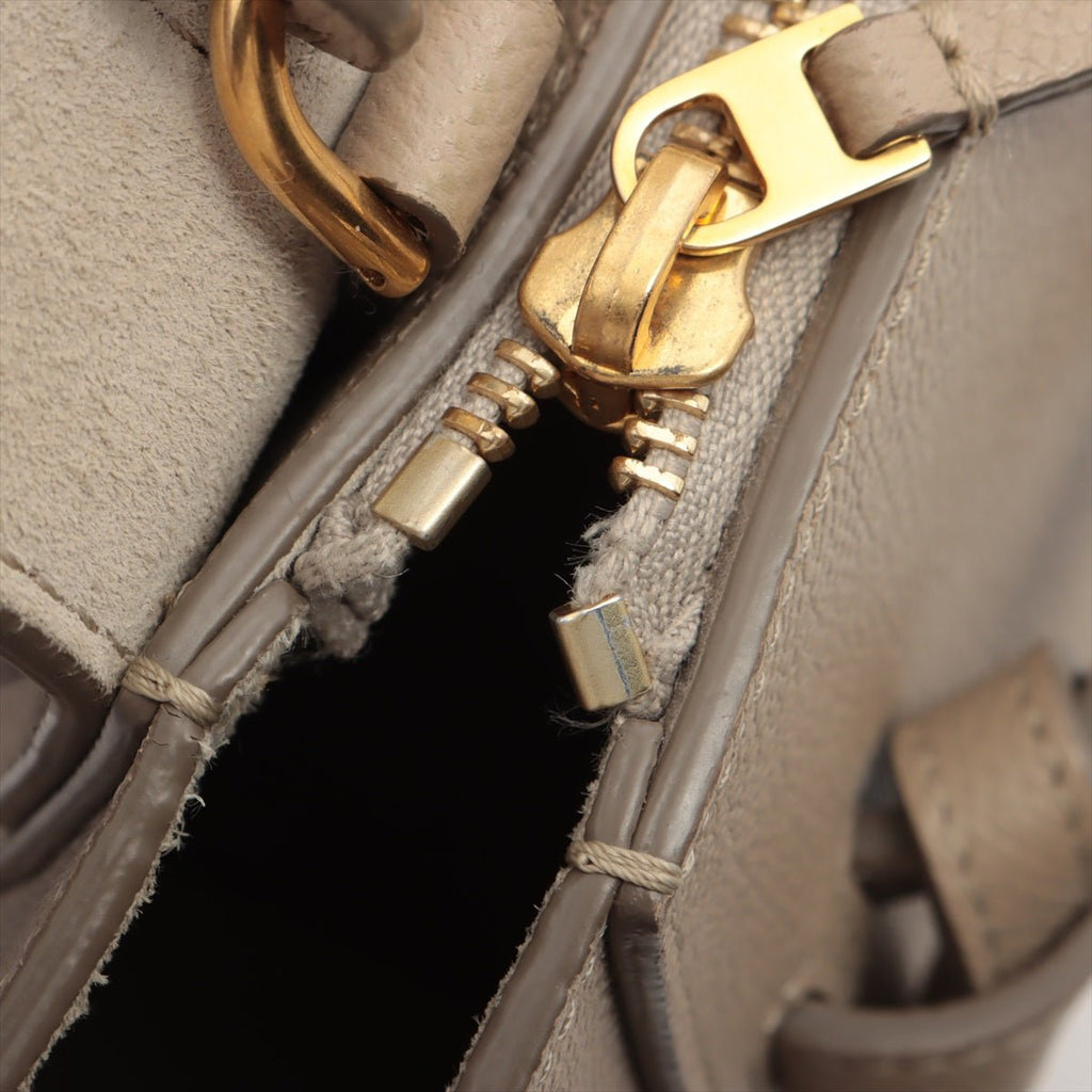 Second hand Céline Belt Bag Nano Grained Calfskin Leather 3 - Ways Tote Bag Beige - Tabita Bags