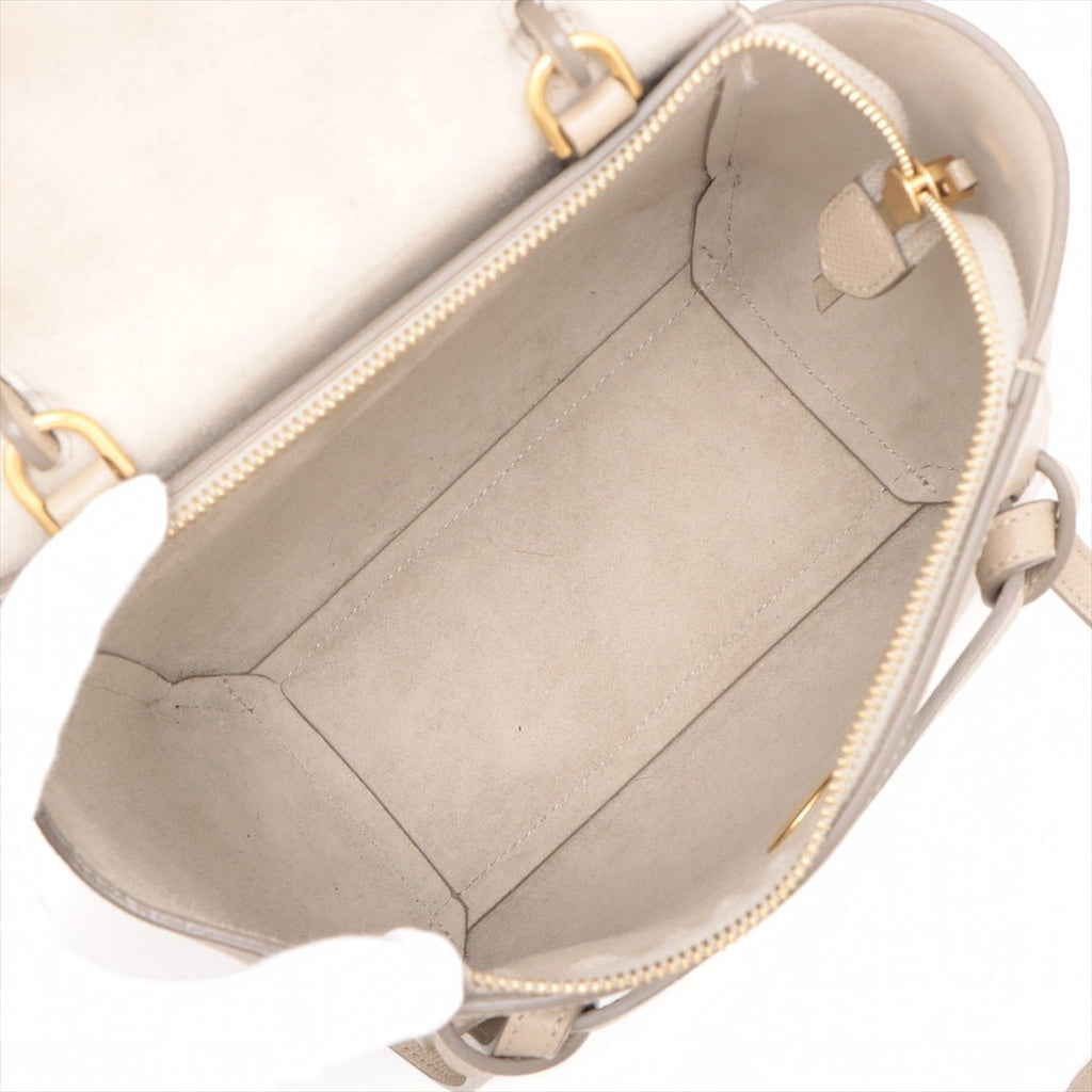 Second hand Céline Belt Bag Nano Grained Calfskin Leather 3 - Ways Tote Bag Beige - Tabita Bags