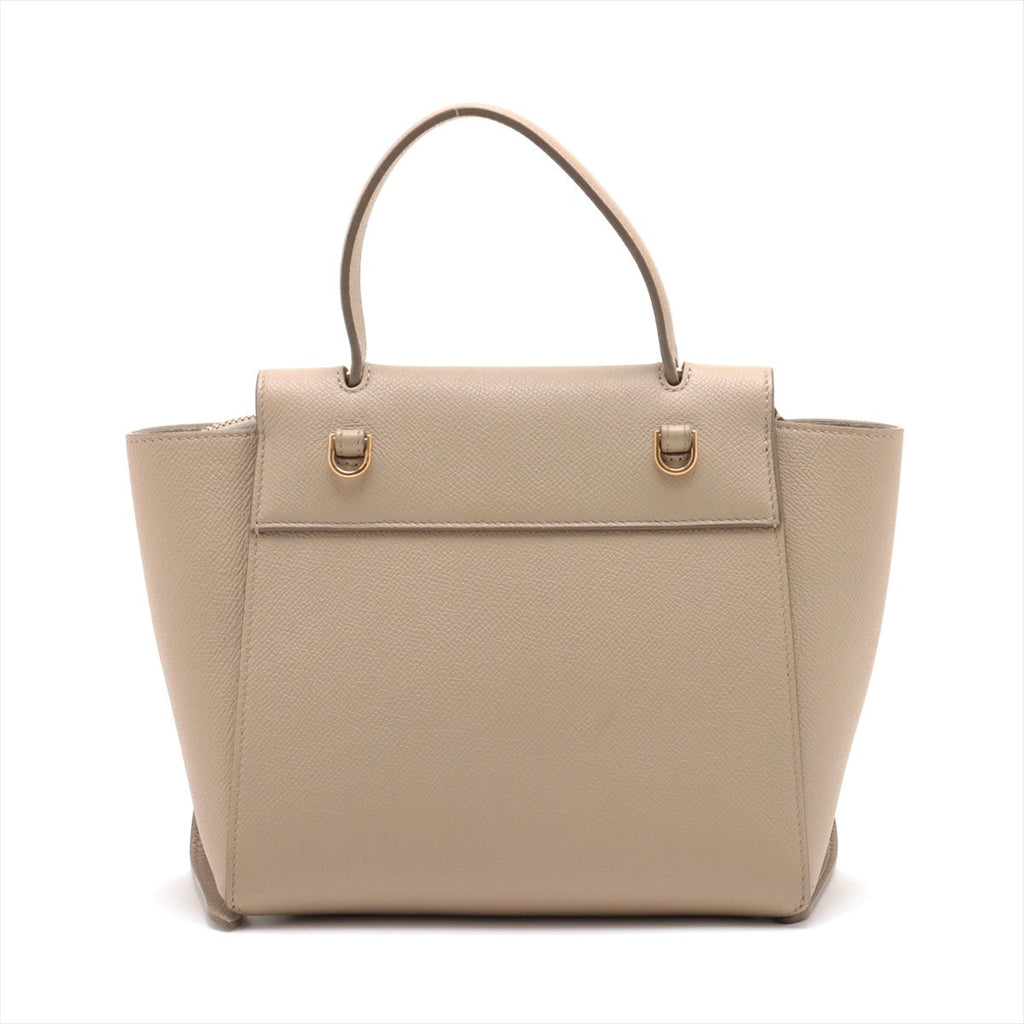 Second hand Céline Belt Bag Nano Grained Calfskin Leather 3 - Ways Tote Bag Check Beige - Tabita Bags