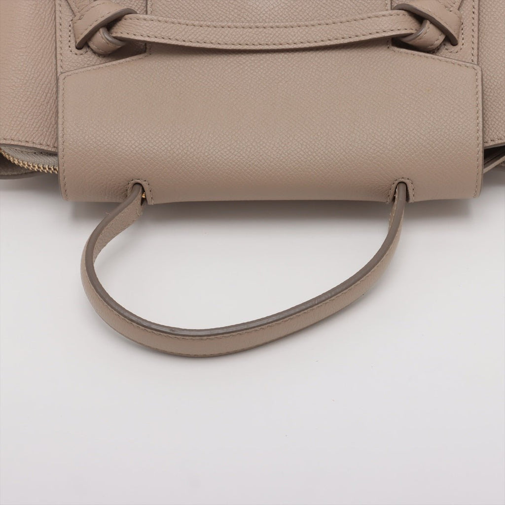 Second hand Céline Belt Bag Nano Grained Calfskin Leather 3 - Ways Tote Bag Check Beige - Tabita Bags