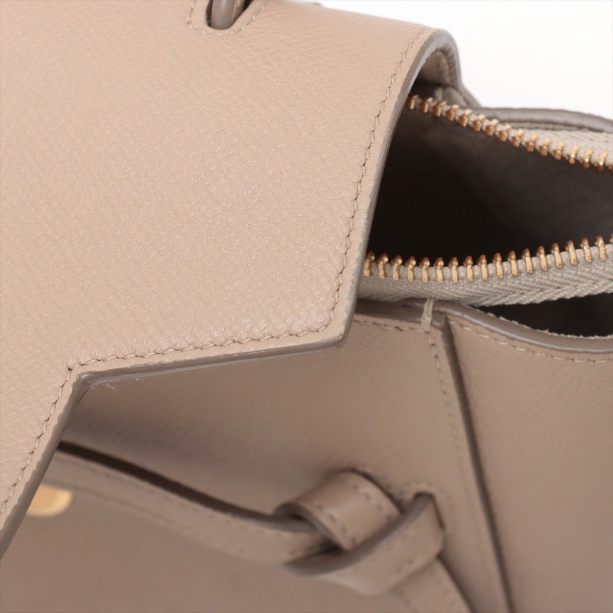 Second hand Céline Belt Bag Nano Grained Calfskin Leather 3 - Ways Tote Bag Check Beige - Tabita Bags