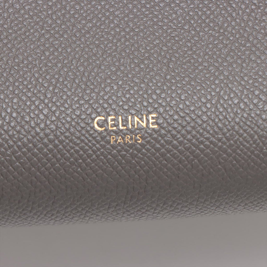 Second hand Céline Belt Bag Nano Grained Calfskin Leather 3 - Ways Tote Bag Grey - Tabita Bags