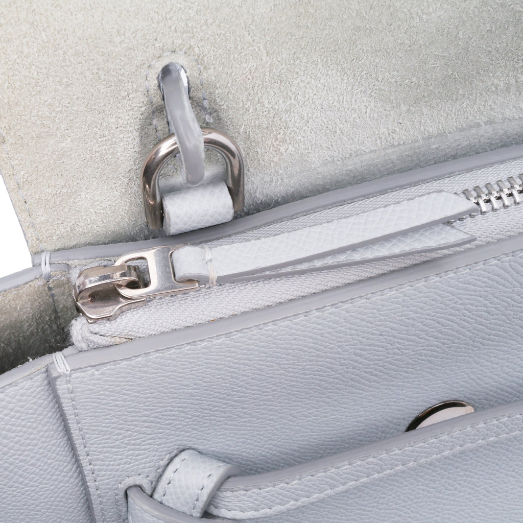 Second hand Céline Belt Bag Nano Grained Calfskin Leather 3 - Ways Tote Bag Grey - Tabita Bags