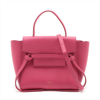 Second hand Céline Belt Bag Nano Grained Calfskin Leather 3 - Ways Tote Bag Pink - Tabita Bags