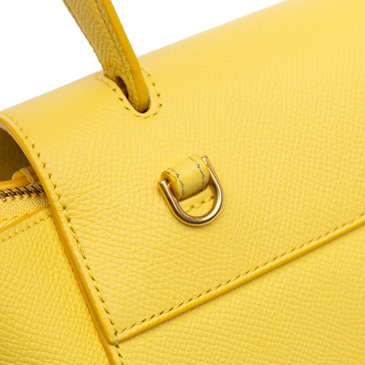 Second hand Céline Belt Bag Nano Grained Calfskin Leather 3 - Ways Tote Bag Yellow - Tabita Bags