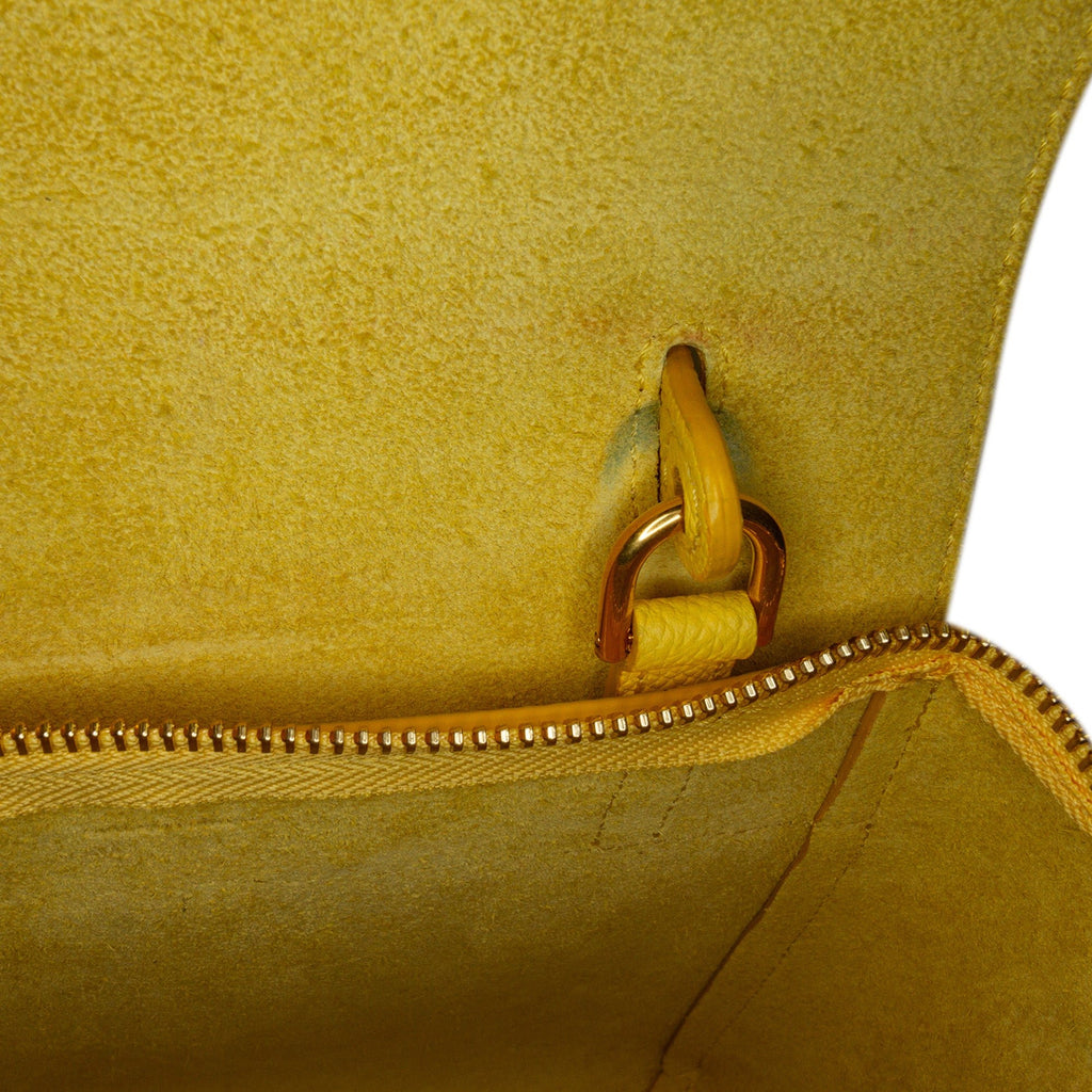 Second hand Céline Belt Bag Nano Grained Calfskin Leather 3 - Ways Tote Bag Yellow - Tabita Bags