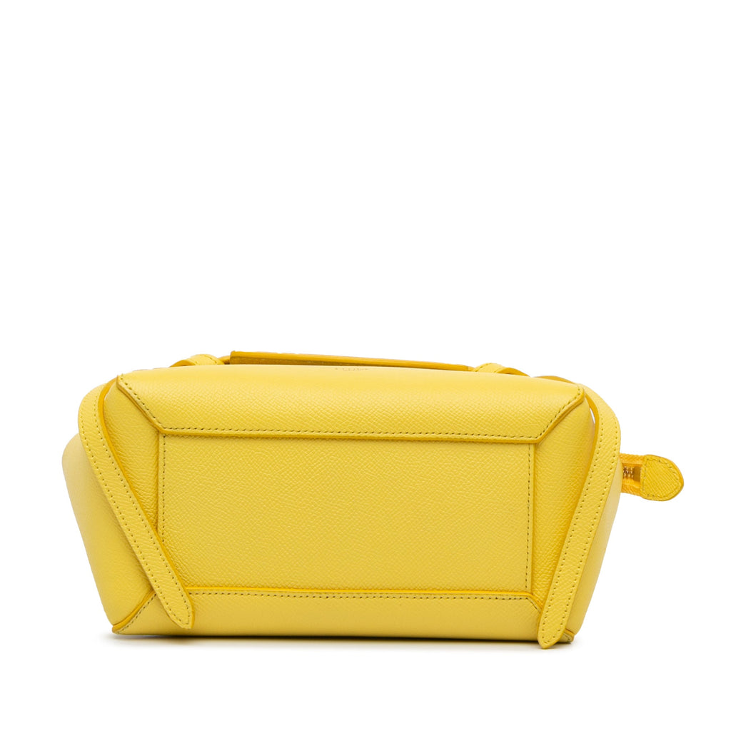 Second hand Céline Belt Bag Nano Grained Calfskin Leather 3 - Ways Tote Bag Yellow - Tabita Bags