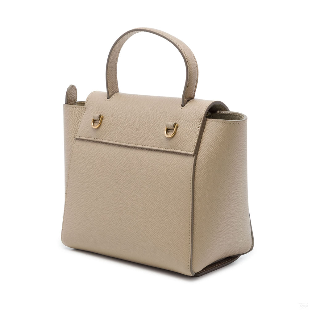 Second hand Céline Belt Bag Nano Grained Calfskin Leather Tote Handbag Beige - Tabita Bags