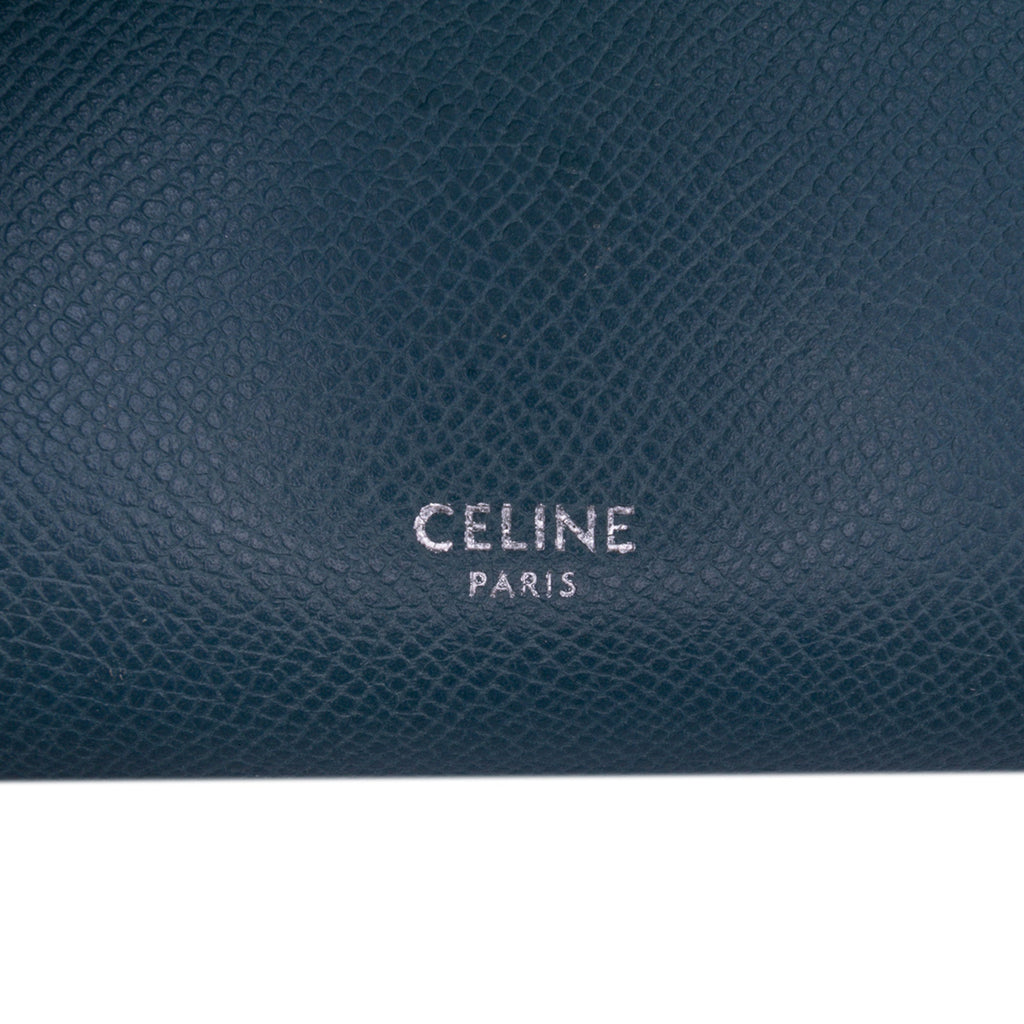 Second hand Céline Belt Bag Nano Grained Calfskin Leather Tote Handbag Blue - Tabita Bags