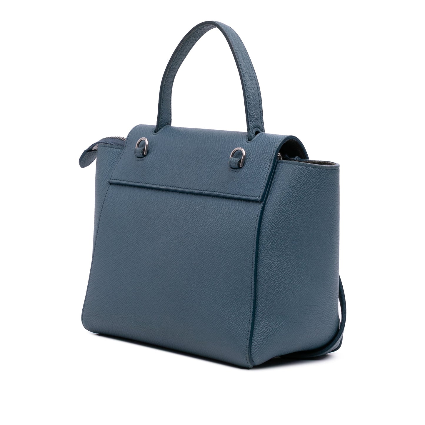 Second hand Céline Belt Bag Nano Grained Calfskin Leather Tote Handbag Blue - Tabita Bags