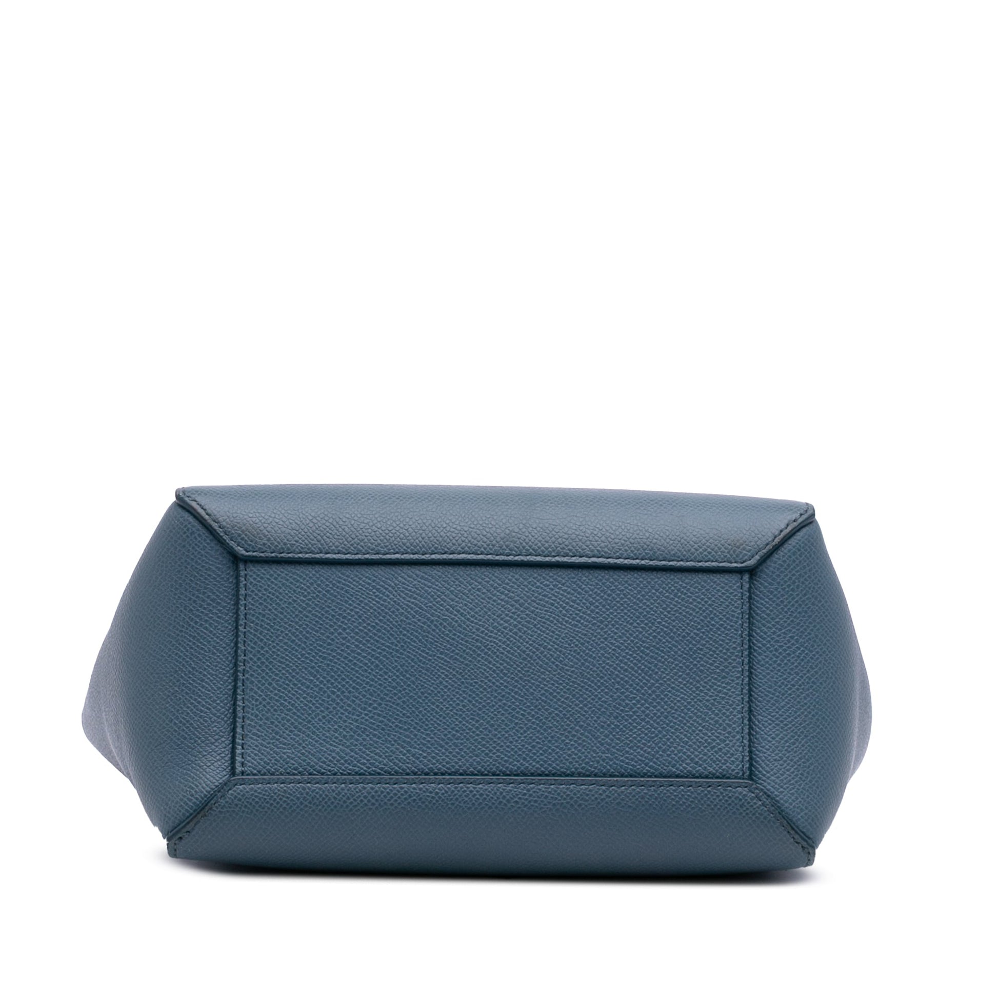 Second hand Céline Belt Bag Nano Grained Calfskin Leather Tote Handbag Blue - Tabita Bags