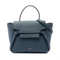 Second hand Céline Belt Bag Nano Grained Calfskin Leather Tote Handbag Blue - Tabita Bags