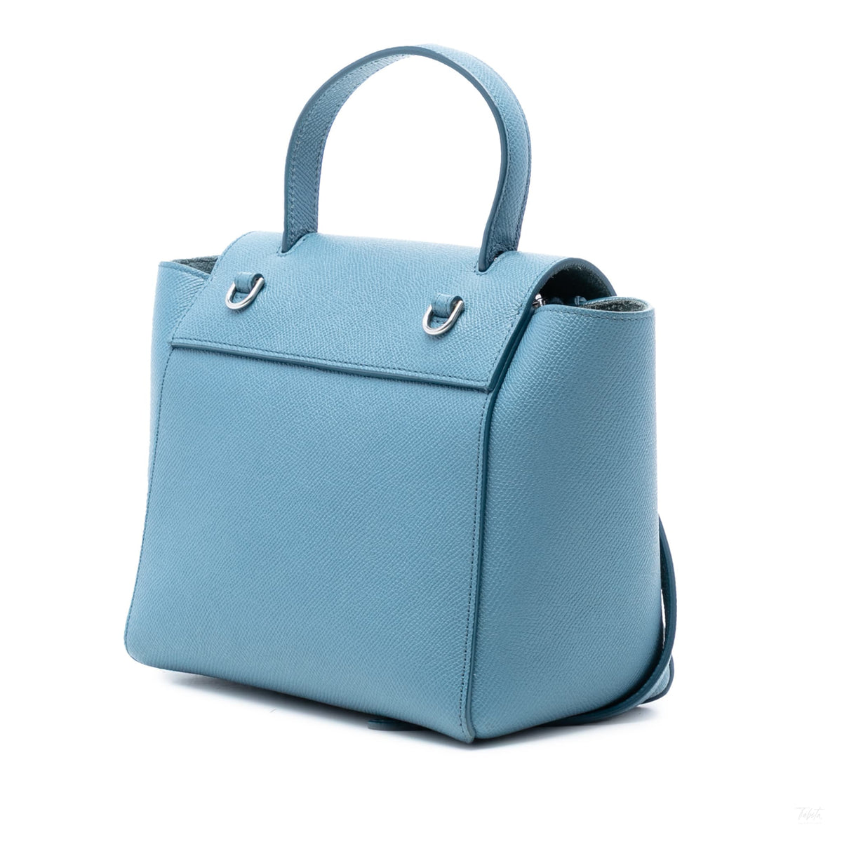 Second hand Céline Belt Bag Nano Grained Calfskin Leather Tote Handbag Blue - Tabita Bags