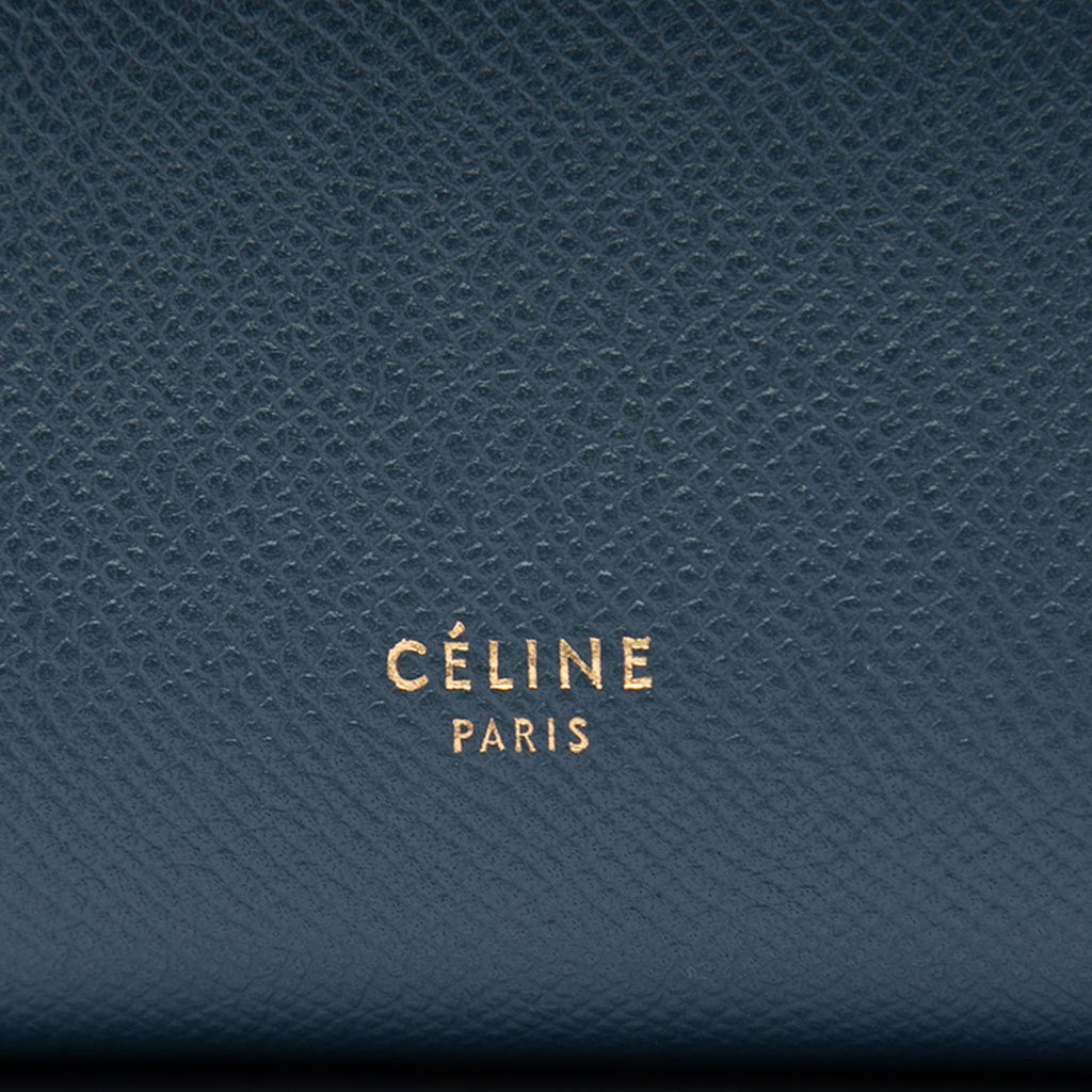 Second hand Céline Belt Bag Nano Grained Calfskin Leather Tote Handbag Blue - Tabita Bags