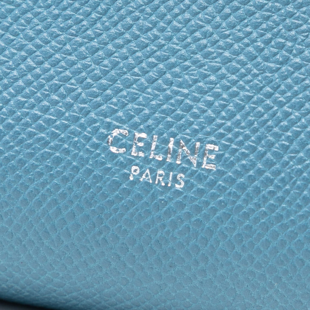 Second hand Céline Belt Bag Nano Grained Calfskin Leather Tote Handbag Blue - Tabita Bags