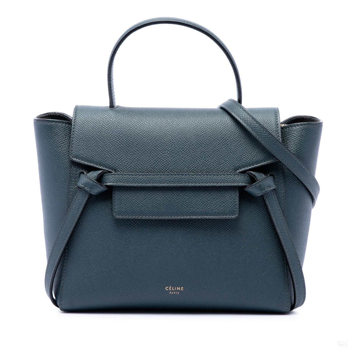 Second hand Céline Belt Bag Nano Grained Calfskin Leather Tote Handbag Blue - Tabita Bags