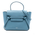 Second hand Céline Belt Bag Nano Grained Calfskin Leather Tote Handbag Blue - Tabita Bags
