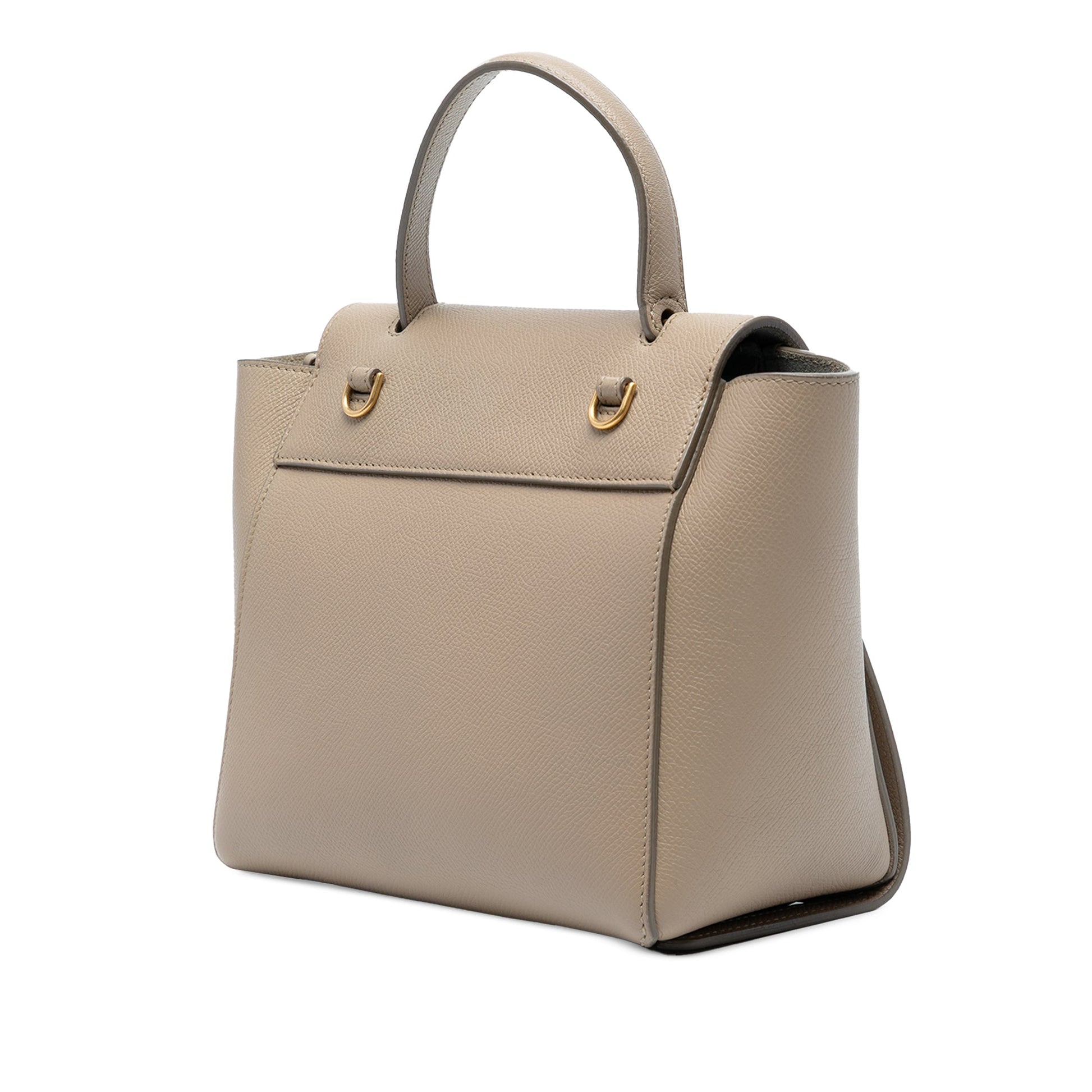 Second hand Céline Belt Bag Nano Grained Calfskin Leather Tote Handbag Brown - Tabita Bags