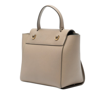 Second hand Céline Belt Bag Nano Grained Calfskin Leather Tote Handbag Brown - Tabita Bags