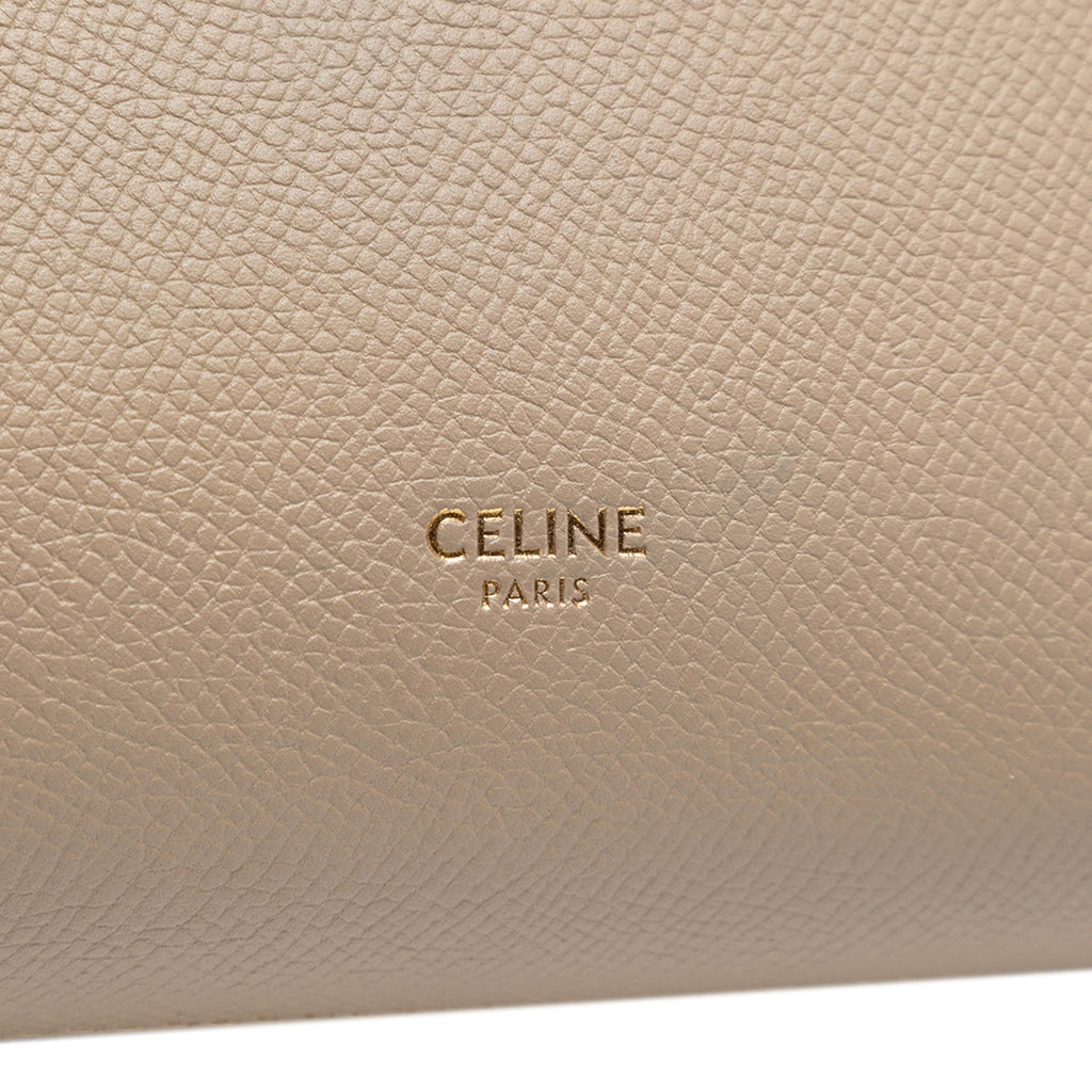 Second hand Céline Belt Bag Nano Grained Calfskin Leather Tote Handbag Brown - Tabita Bags