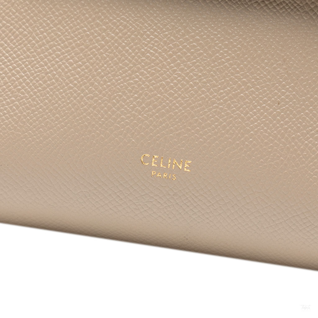 Second hand Céline Belt Bag Nano Grained Calfskin Leather Tote Handbag Brown - Tabita Bags