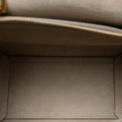 Second hand Céline Belt Bag Nano Grained Calfskin Leather Tote Handbag Brown - Tabita Bags