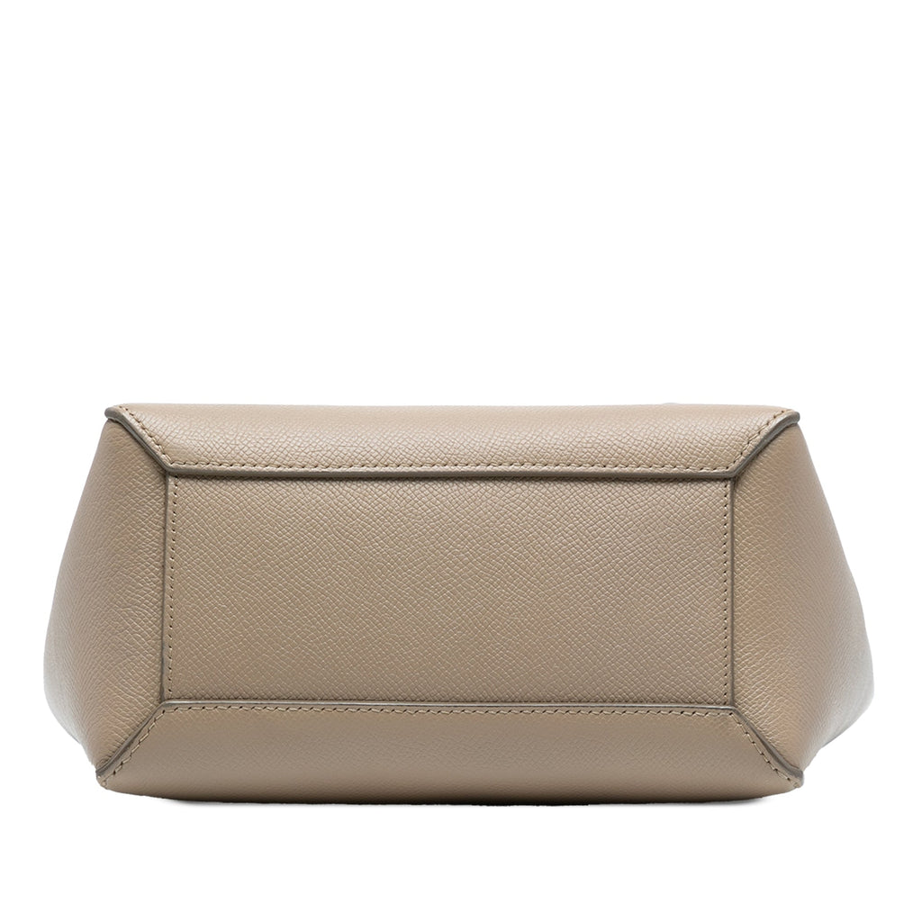 Second hand Céline Belt Bag Nano Grained Calfskin Leather Tote Handbag Brown - Tabita Bags