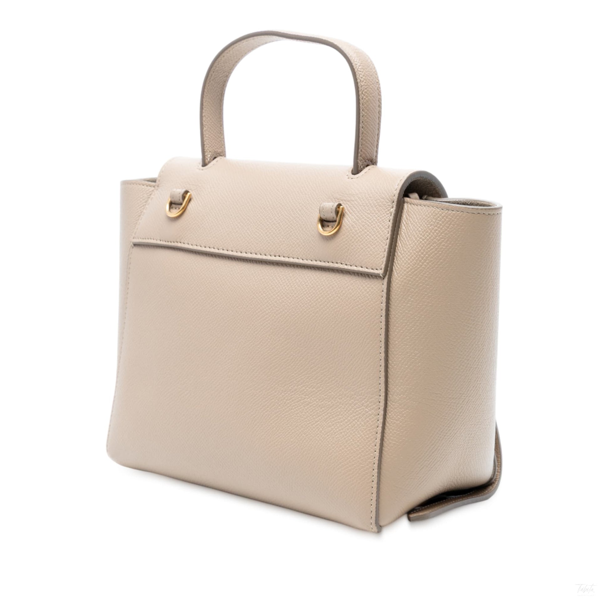 Second hand Céline Belt Bag Nano Grained Calfskin Leather Tote Handbag Brown - Tabita Bags