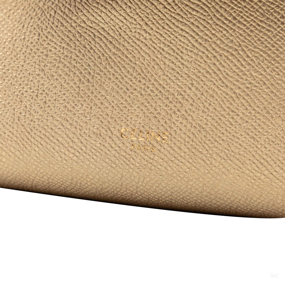 Second hand Céline Belt Bag Nano Grained Calfskin Leather Tote Handbag Gold - Tabita Bags