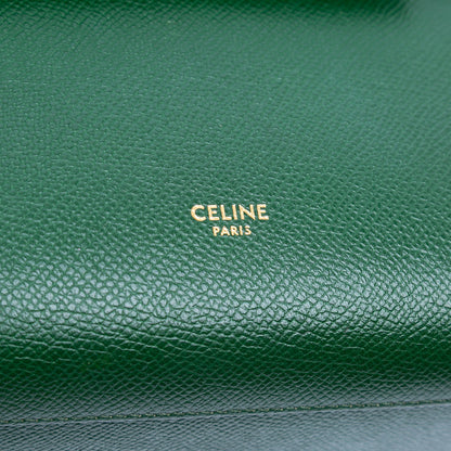 Second hand Céline Belt Bag Nano Grained Calfskin Leather Tote Handbag Green - Tabita Bags