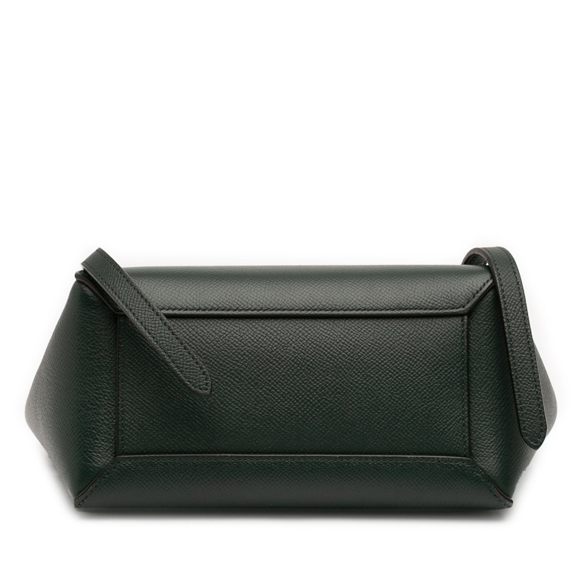 Second hand Céline Belt Bag Nano Grained Calfskin Leather Tote Handbag Green - Tabita Bags