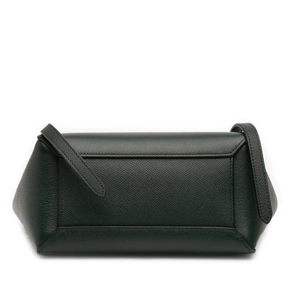 Second hand Céline Belt Bag Nano Grained Calfskin Leather Tote Handbag Green - Tabita Bags