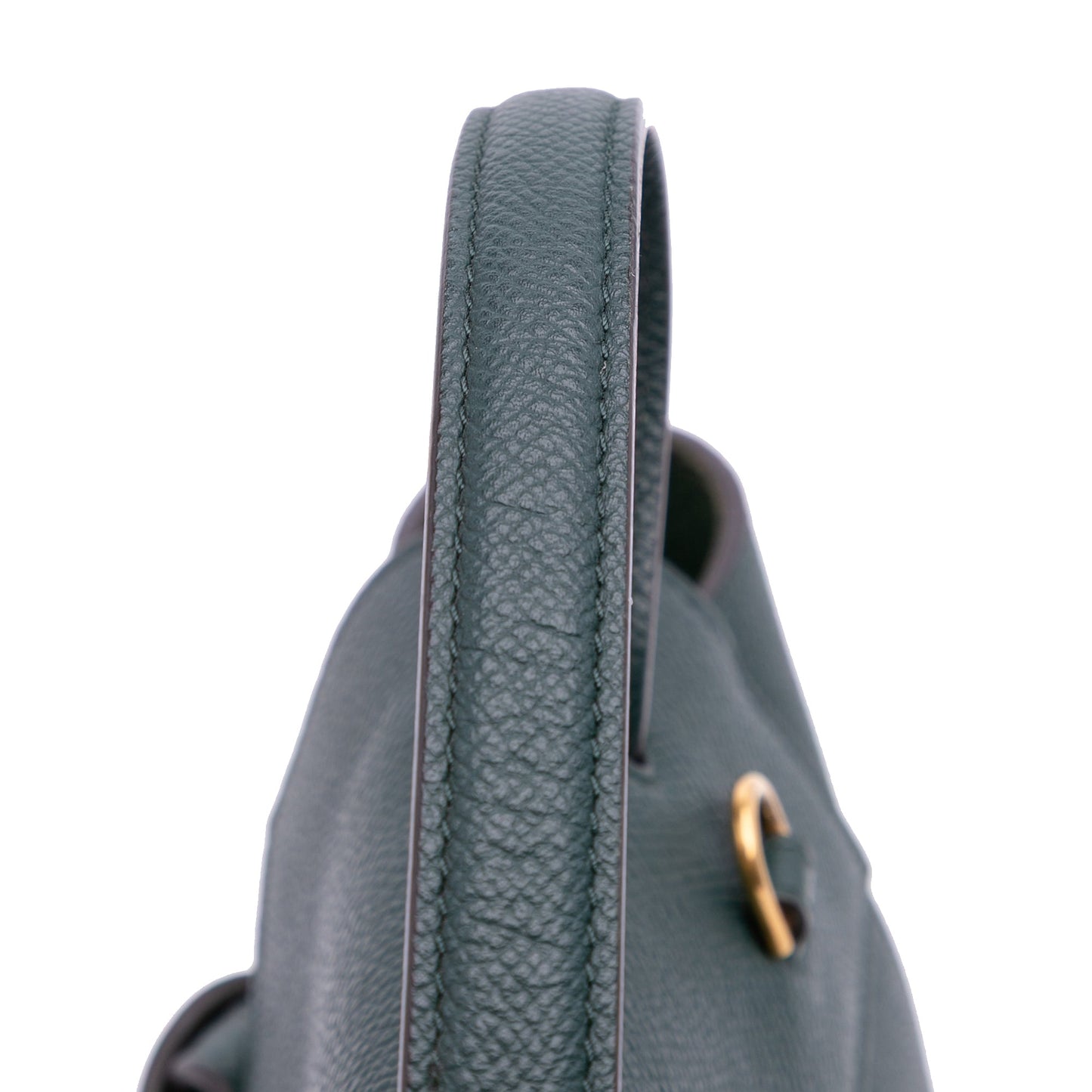 Second hand Céline Belt Bag Nano Grained Calfskin Leather Tote Handbag Green - Tabita Bags