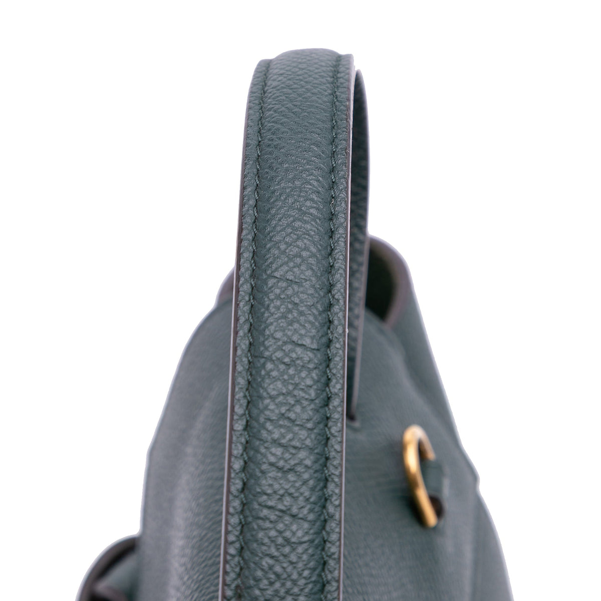 Second hand Céline Belt Bag Nano Grained Calfskin Leather Tote Handbag Green - Tabita Bags