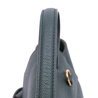 Second hand Céline Belt Bag Nano Grained Calfskin Leather Tote Handbag Green - Tabita Bags