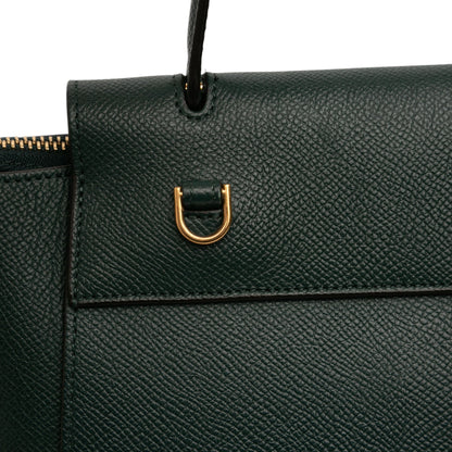 Second hand Céline Belt Bag Nano Grained Calfskin Leather Tote Handbag Green - Tabita Bags